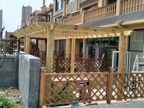 青岛木塑廊架围栏